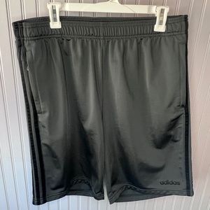 ADIDAS CHARCOAL & BLACK ATHLETIC SHORTS - SIZE XL